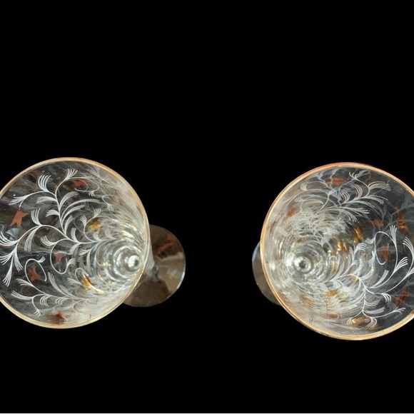 Vintage Libbey Royal Fern Pilsner Glasses 11 oz - Picture 2 of 3